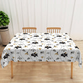 Lofaris Autumn Vibe Rectangle Tablecloth with Abutilon Flower Drawings for Elegant Fall and Thanksgiving Dining